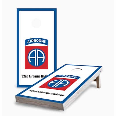 82nd Airborne Division Corn Hole Board Set w Case & Lights