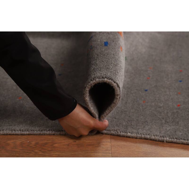 Gray Tribal Gabbeh Oriental Area Rug Handmade Wool Carpet - 8'1" x 9'8"