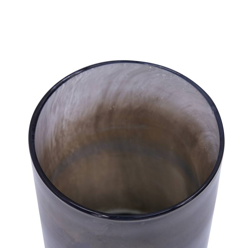 D4.7x10.6" Glass Vase - Black+Blue