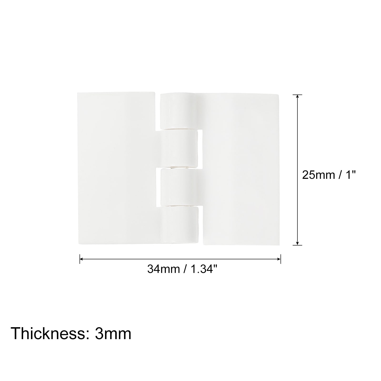 Acrylic Hinges Mini Hardware Folding Hinge for Box White - 25x34mm
