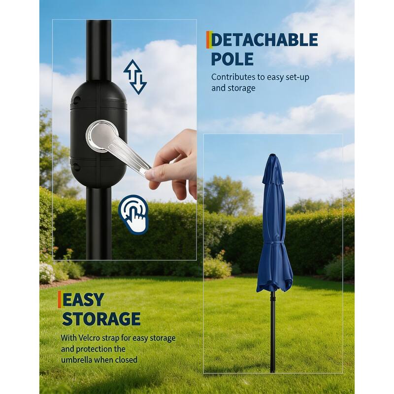 10ft Outdoor Patio Umbrella, with Crank Lift & Push Button Tilt, UV Protection Waterproof