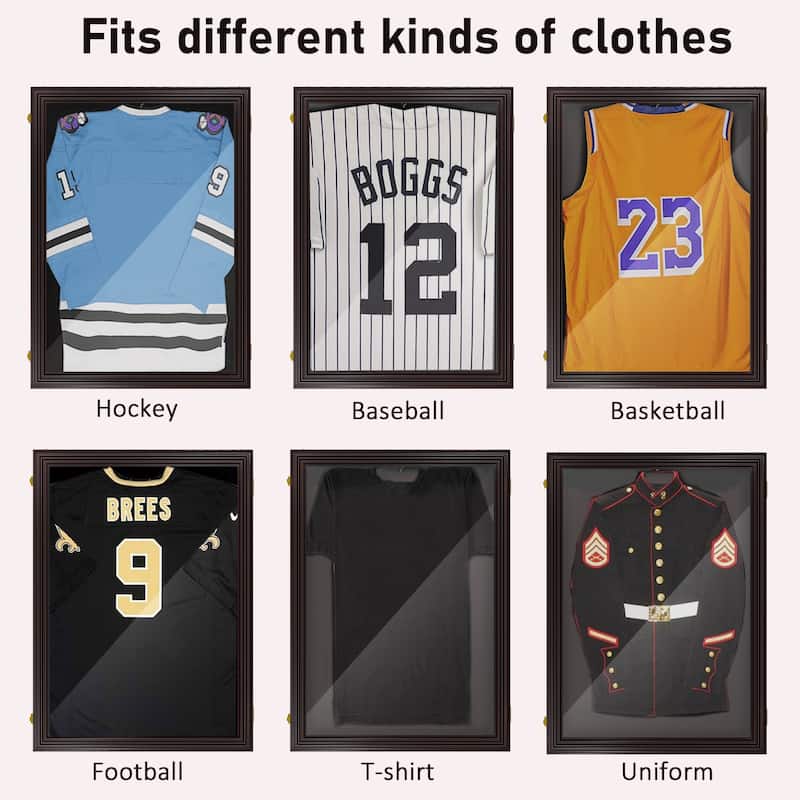 UV-Resistant Sports Jersey Frame Display Case Brow