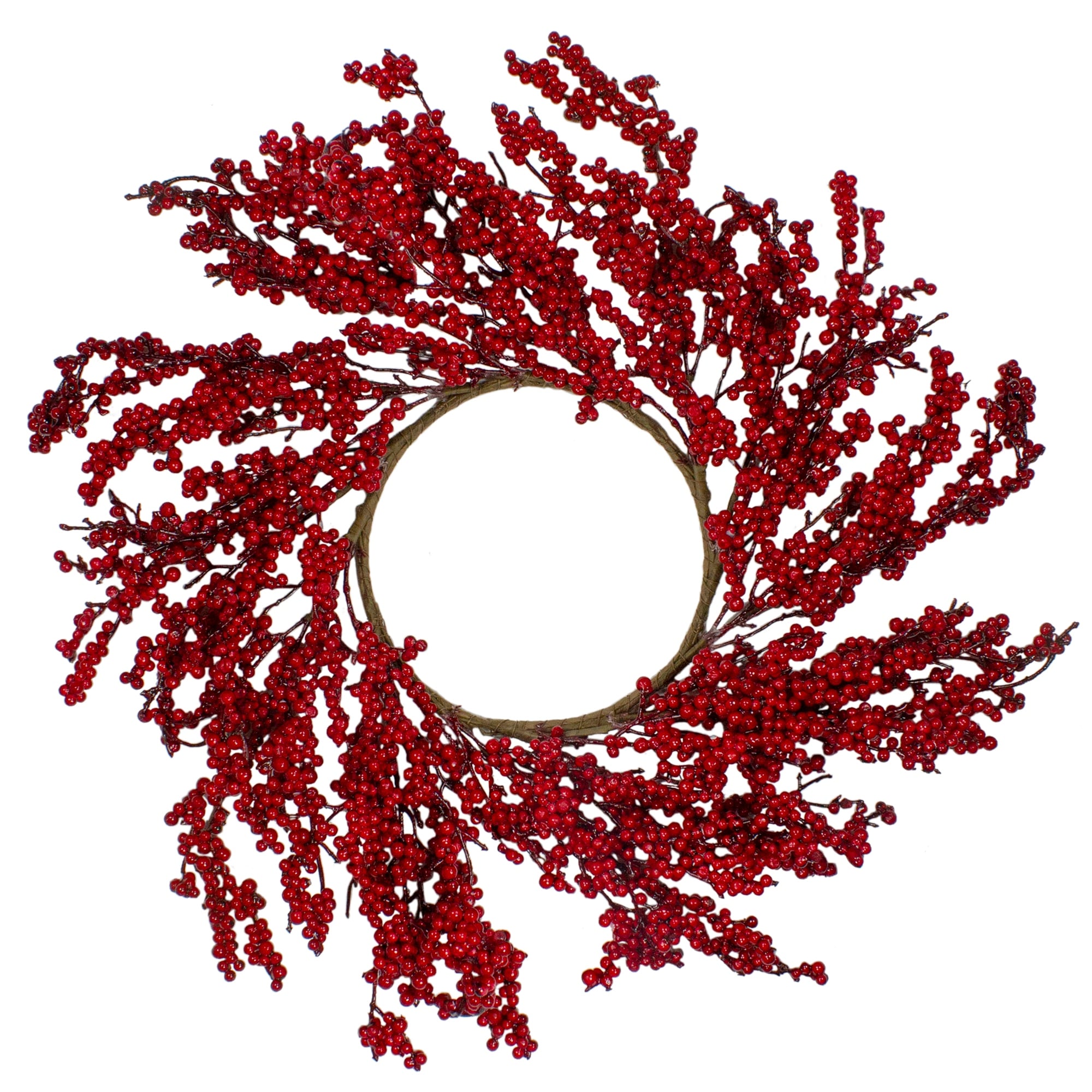 Red Berries Artificial Christmas Wreath - 22" - Unlit