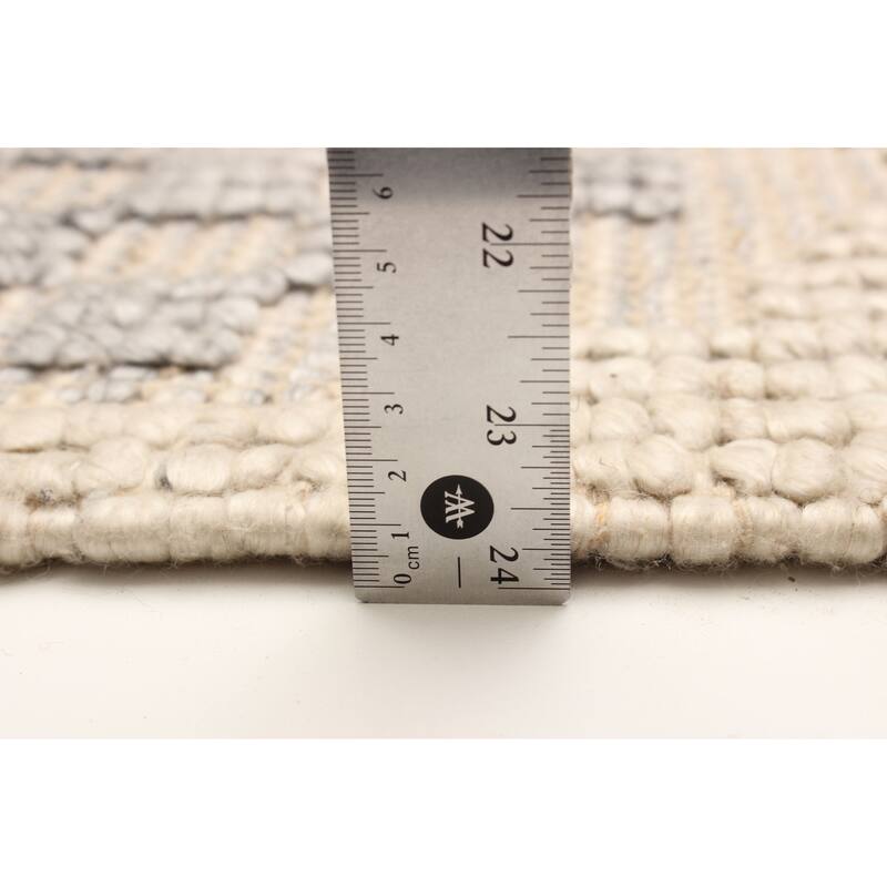 ECARPETGALLERY Braid weave Sienna Beige Wool Rug - 5'3 x 7'4