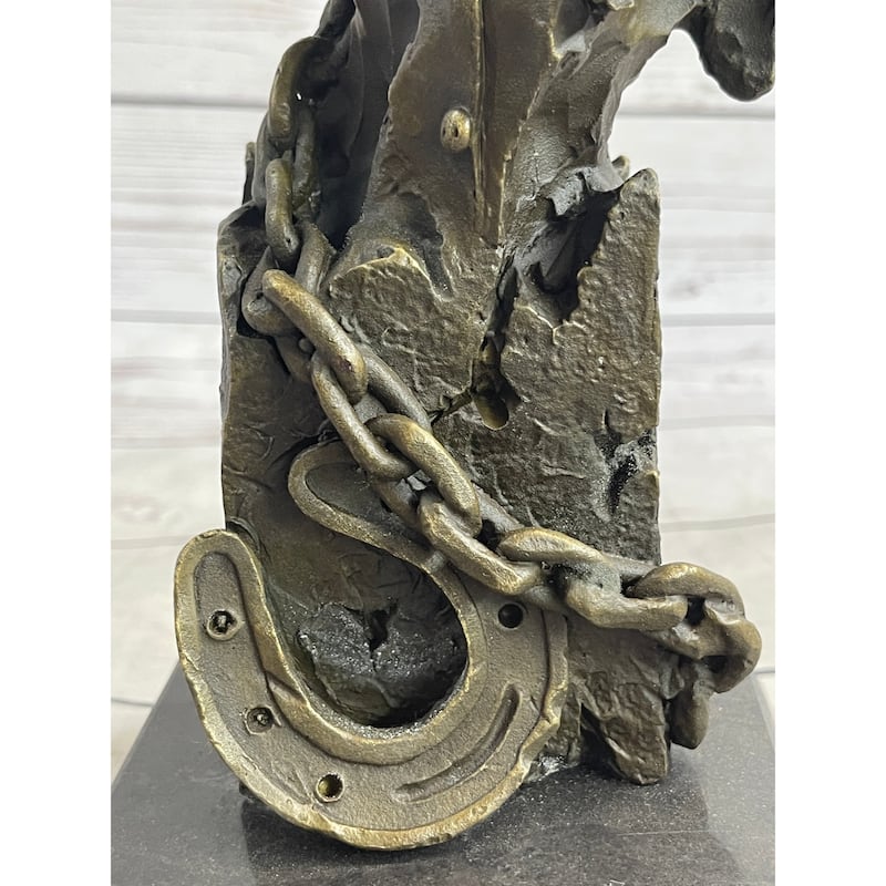 Just Like Papa Western Cowboy And Son Bronze Bust Statue Sculpture 13 Inches X 6 Inches