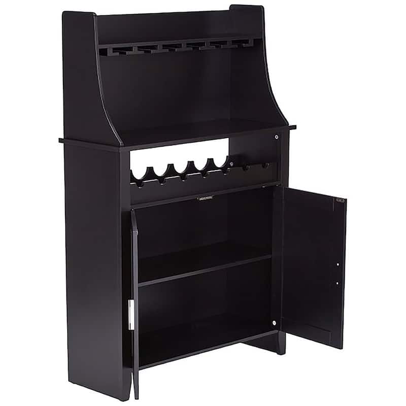 Wine Rack Buffet & Storage Cabinet, Black