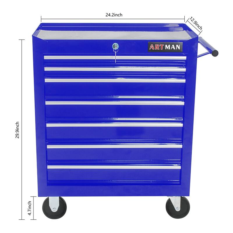 7 Drawers Multifunctional Tool Cart with Wheels