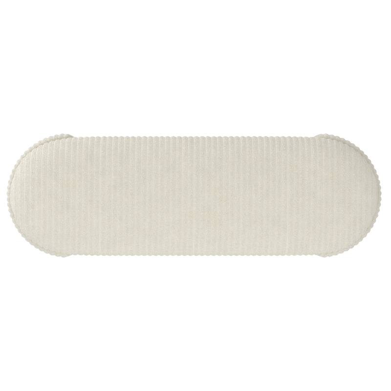 Modern Fabric Storage Ottoman - Ivory