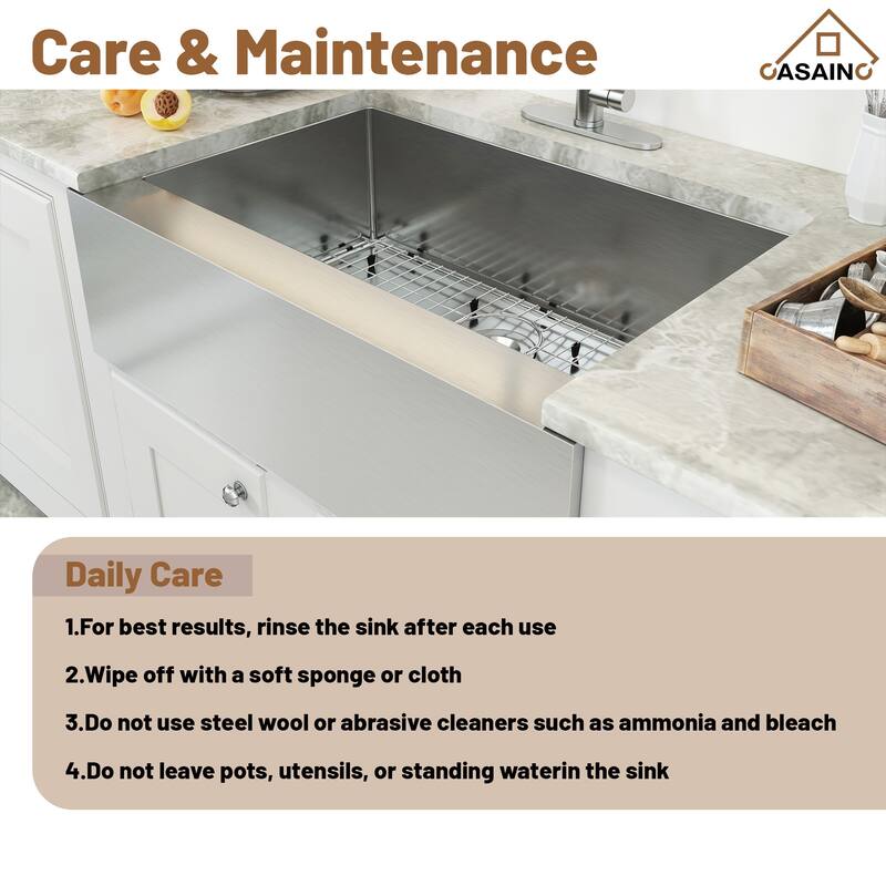 33 in. Farmhouse/Apron-Front Single Bowl 18 Gauge Brushed Stainless Steel Kitchen Sink with Bottom Grid and Strainer