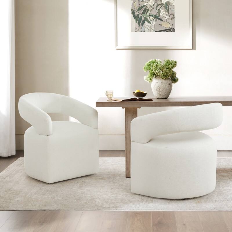 Spruce & Spring Parker Modern Mobile Dining Chair with Casters & Open Back
