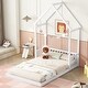 preview thumbnail 5 of 3, Full Roof-framed Headboard Floor Bed with Headboard Guardrails, without Slats