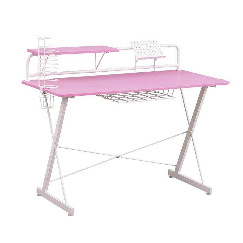 High-tech TS-200 Carbon Computer Gaming Desk with Shelving
