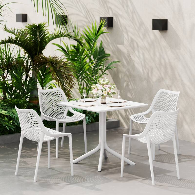 Frond and Form 4-Person Outdoor Square Dining Set