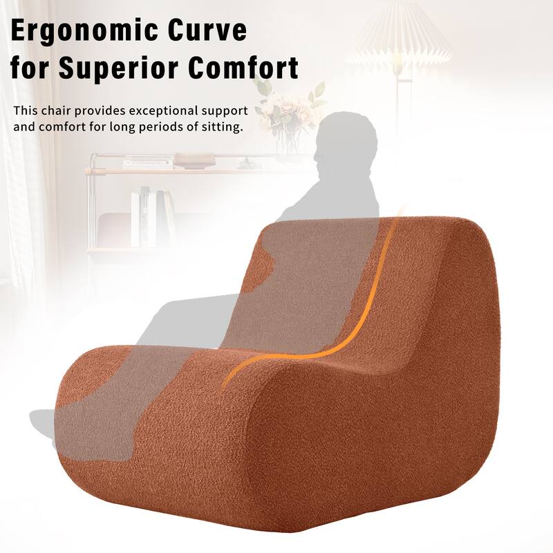 Elegant Accent Chair with Ottoman,Stylish Curved Design and Minimalist Lines for Ultimate Comfort, High-Resilience Foam