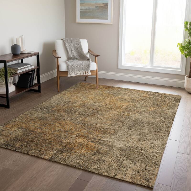 Machine Washable Indoor/ Outdoor Chantille Watercolor Ombre Rug - Brown - 8' x 10'