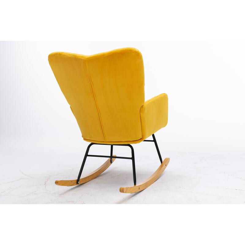 31.5" High Back Buttons Tufted Rocking Chair