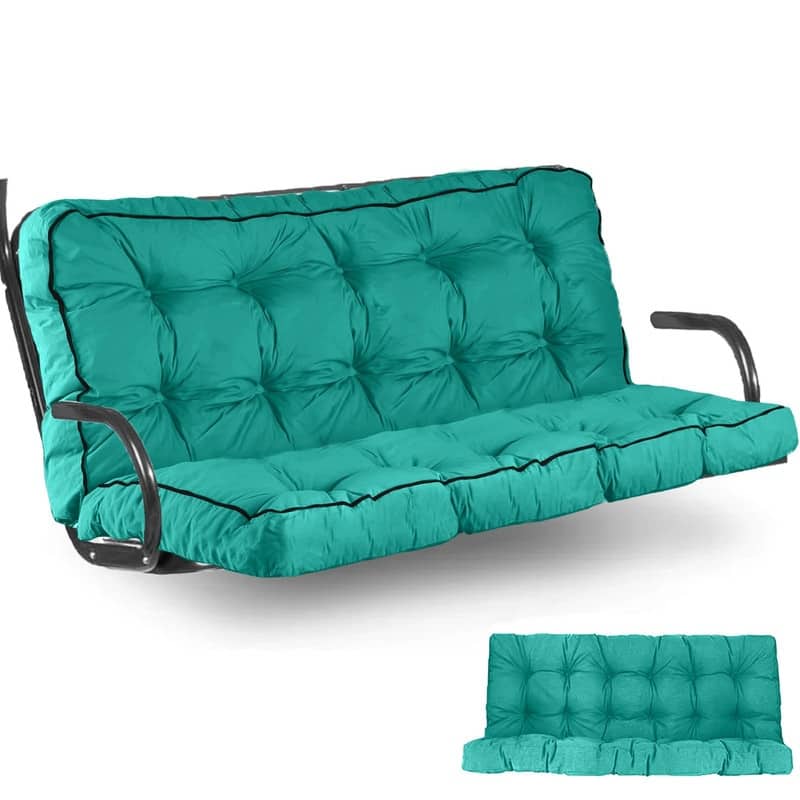 Porch Swing Replacement Cushion, 55in Outdoor Bench Cushions with Backrest , 3 Seat Patio Furniture Garden Loveseat Glider Pad - Lake Blue