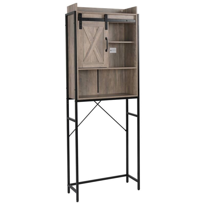 MDF With Triamine Iron Frame Sliding Door Three-Layer Rack Bathroom Cabinet