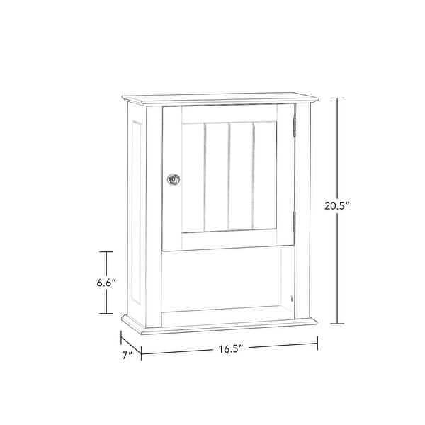 dimension image slide 2 of 3, RiverRidge Ashland Single Door Bathroom and Laundry Wall Mount Storage Medicine Cabinet