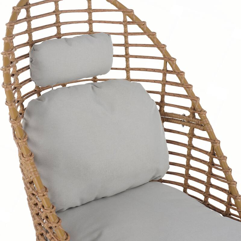 Outdoor Wicker High-back Swivel Lounge Chair