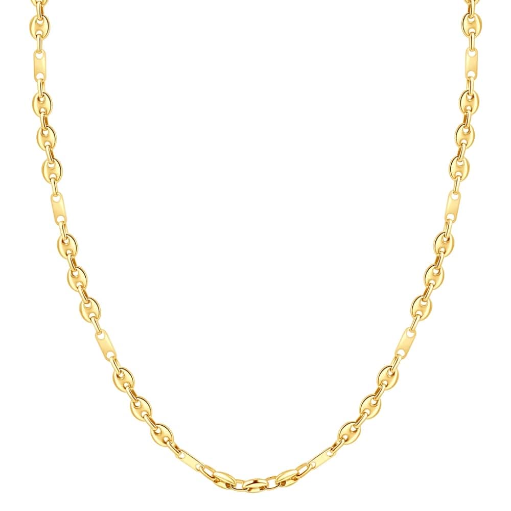 Bliss Diamond Yellow Gold Women's 22" Marine Chain Necklace 14.2 Grams 5.5mm Thick