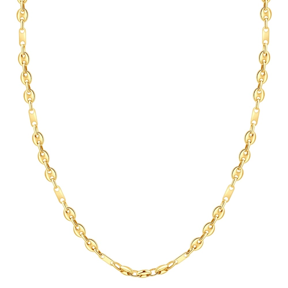 Bliss Diamond Yellow Gold Women's 22" Marine Chain Necklace 14.2 Grams 5.5mm Thick