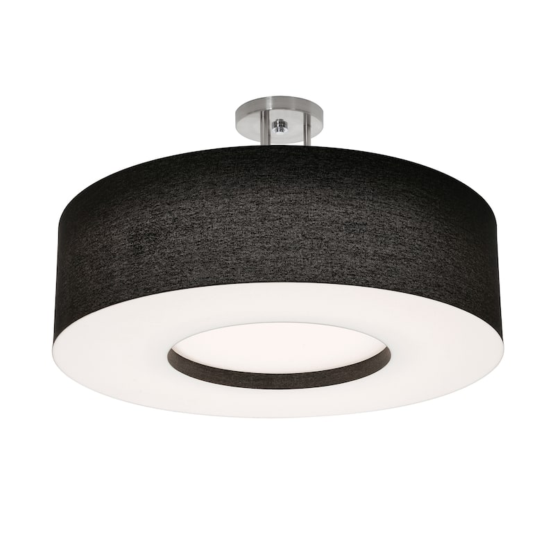 AFX Montclair 24'' LED Semi-Flush Mount - Satin Nickel Finish - Black