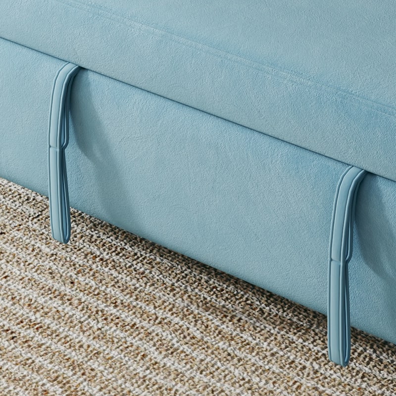 Sofa at the Forefront: 54-inch Velvet Sofa Bed for Multi-purpose Living Spaces, Featuring a Retractable Bed