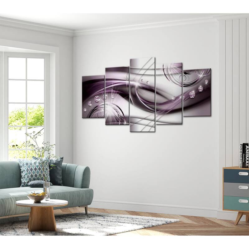 Glam Canvas Wall Art - Purple Glow - 5 Pieces