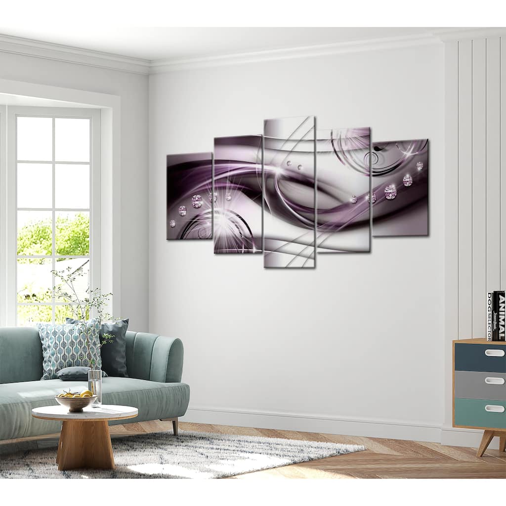 Glam Canvas Wall Art - Purple Glow - 5 Pieces