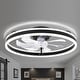 preview thumbnail 11 of 118, 20"/24"/72" Oaks Aura Cotti Low Profile Dimmable Smart Ceiling Fan with Lights 6-Speed Flush Mount Modern Remote Flush Mount - 20inch-Black