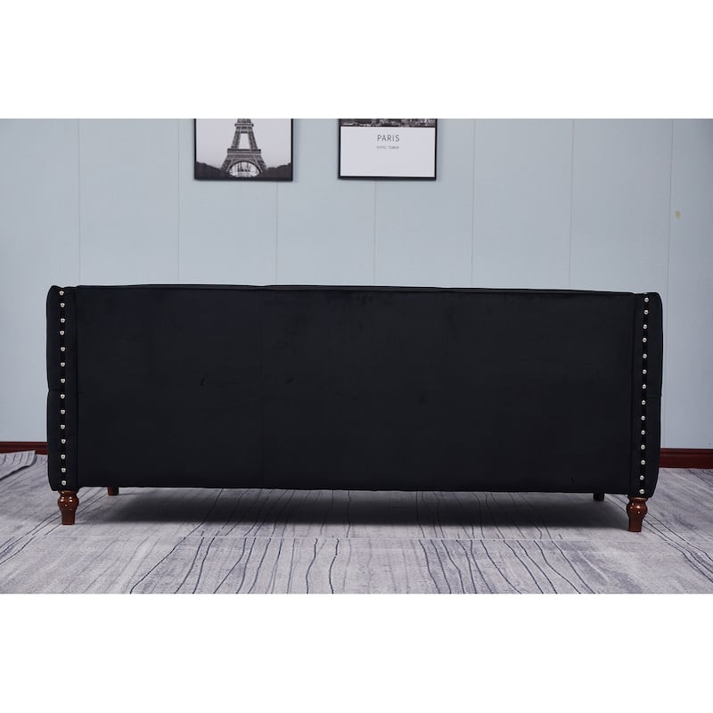 Avin Nail Head Livingroom Sofa - Black