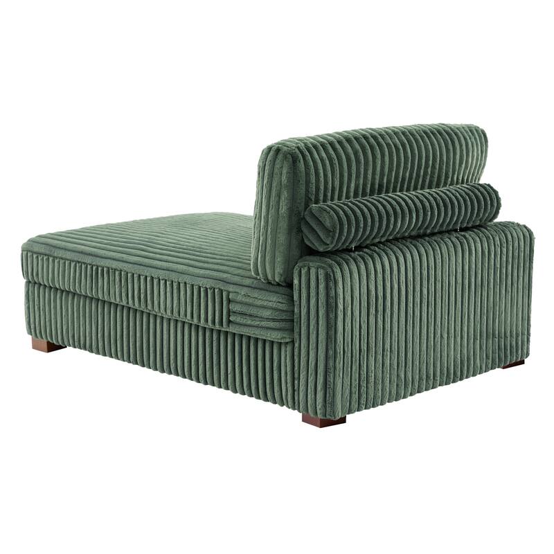 Plush Corduroy Chaise Armchair Modular Lounge Sectional Corner Sofa