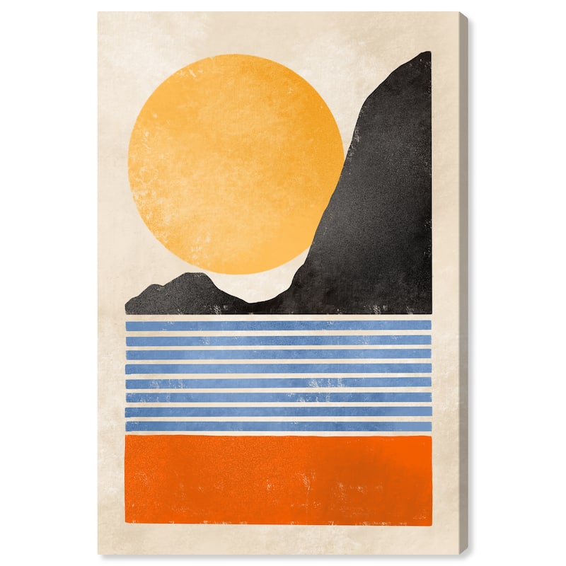 Wynwood Studio Canvas Abstract The Sun Shines Yellow and Cream White Modern & Contemporary Wall Art Canvas Print