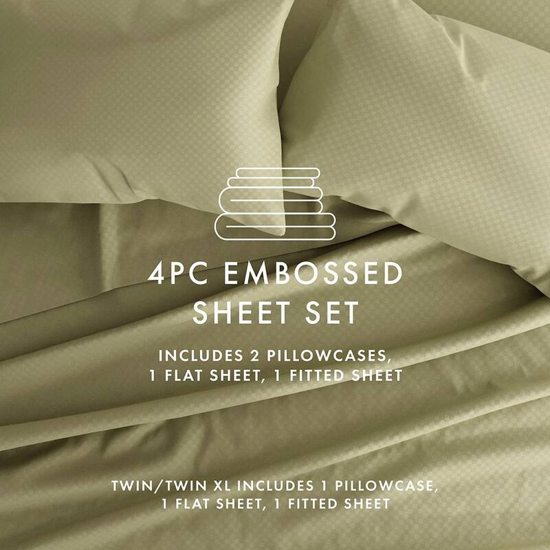 Becky Cameron Premium Checkered Pattern Microfiber 4-piece Deep Pocket Bed Sheet Set