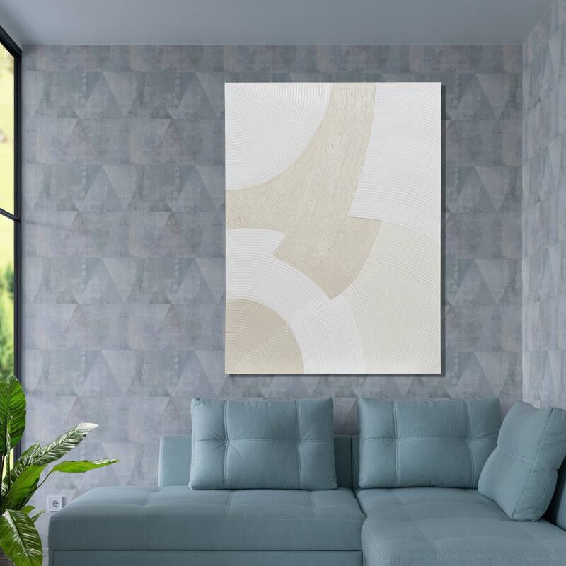 Monochrome Arches II - Hand Painted Abstract Canvas Wall Art
