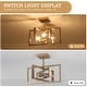 preview thumbnail 60 of 61, Zjvaive 3-Light Rectangular Semi Flush Mount Ceiling Light Farmhouse Metal Cage Light Fixture