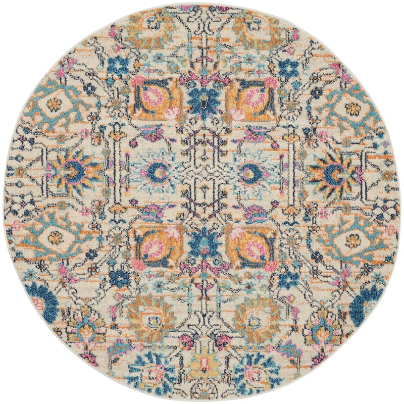 Nourison Passion Boho French Country Floral Area Rug.