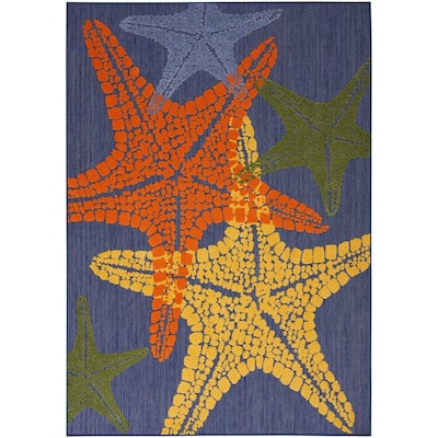 Aloha Coastal Starfish Beach Indoor/Outdoor Area Rug