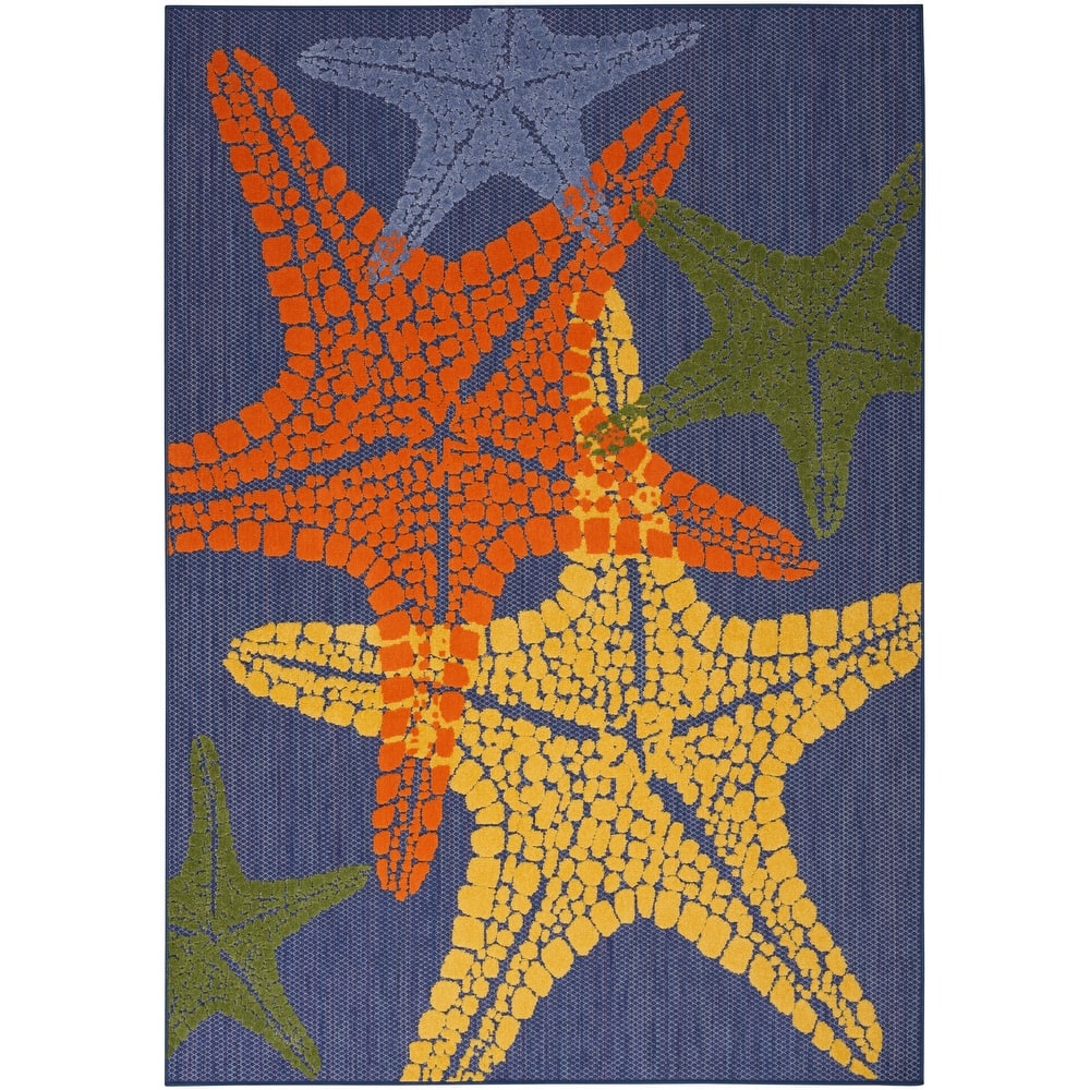 Aloha Coastal Starfish Beach Indoor/Outdoor Area Rug