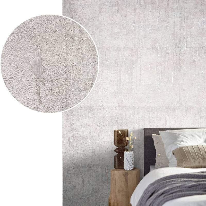 Galerie Wallcoverings Air Collection Metallic Aged Concrete Textured Wallpaper Roll