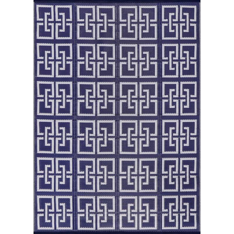 Beverly Rug Geometric Greek Key Outdoor Rug Waterproof for Patio, RV Camping