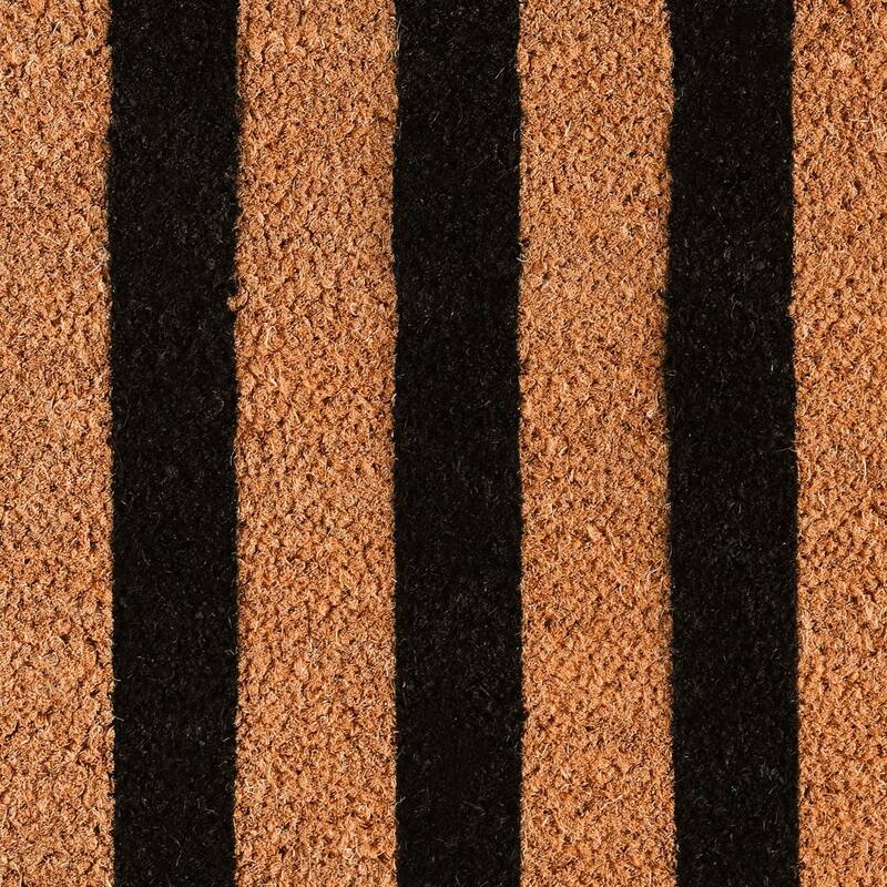 Striped Black and Natural 24x57 Doormat by Kosas Home - 57x24