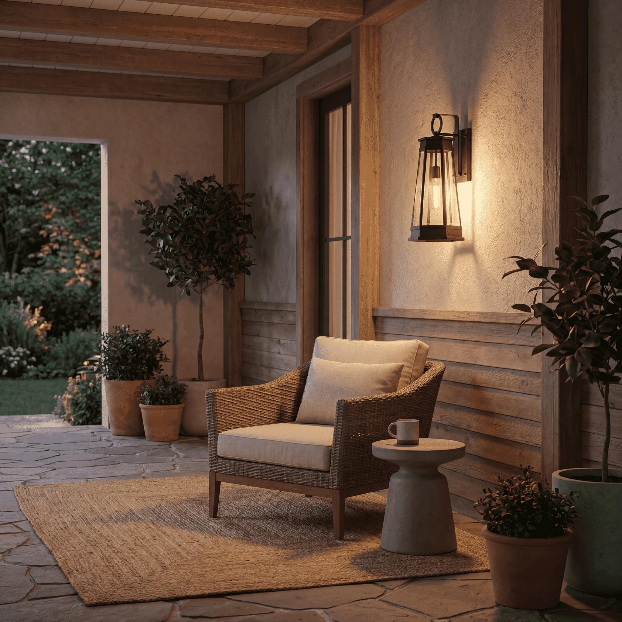 Payne 1-Light Outdoor Wall Lantern in Matte Black