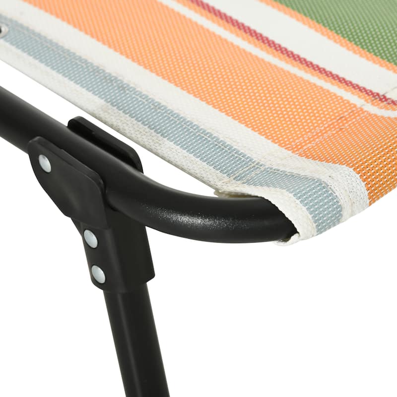 Outsunny Folding Chaise Lounge Chair Portable Lightweight Reclining Garden Sun Lounger with 4-Position Adjustable Backrest