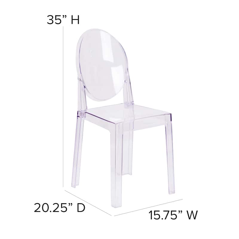 Chair with Oval Back in Transparent Crystal - Wedding Chairs