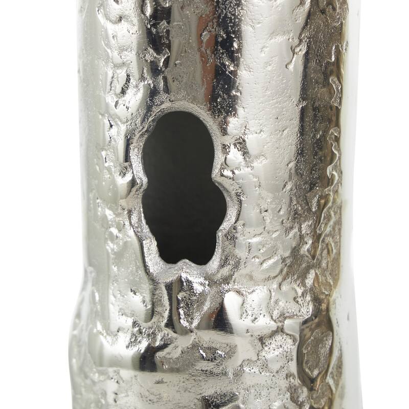 Aluminum Metal Tree Trunk Inspired Decorative Vase - Set of 2 Gold or Silver - CosmoLiving by Cosmopolitan