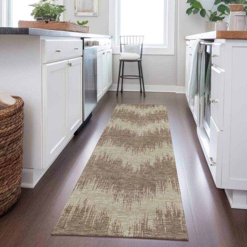 Machine Washable Indoor/ Outdoor Chantille Modern Chevron Rug