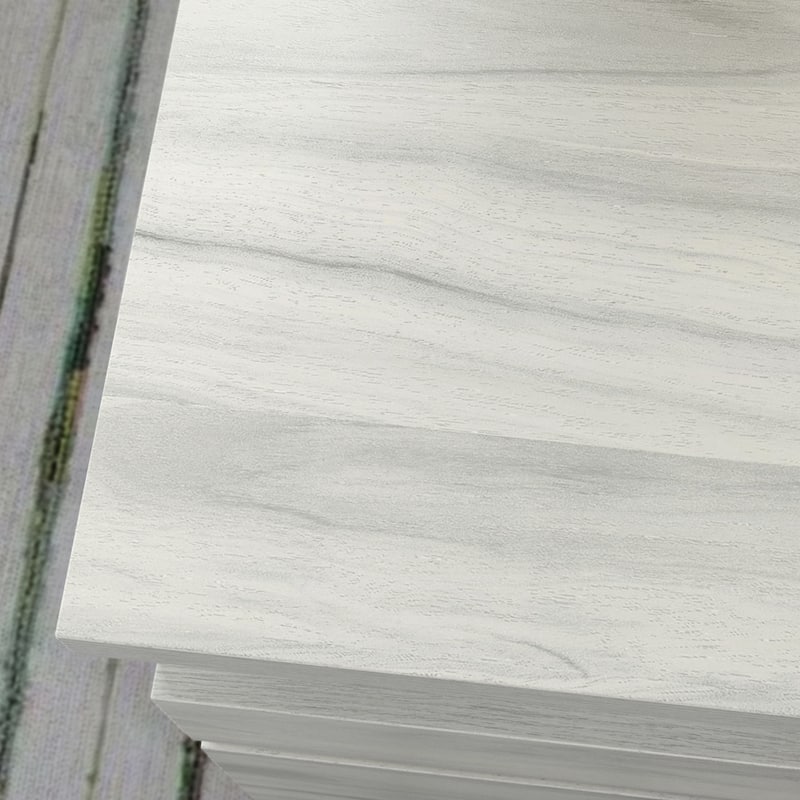 Wood Desk with File Drawer, White