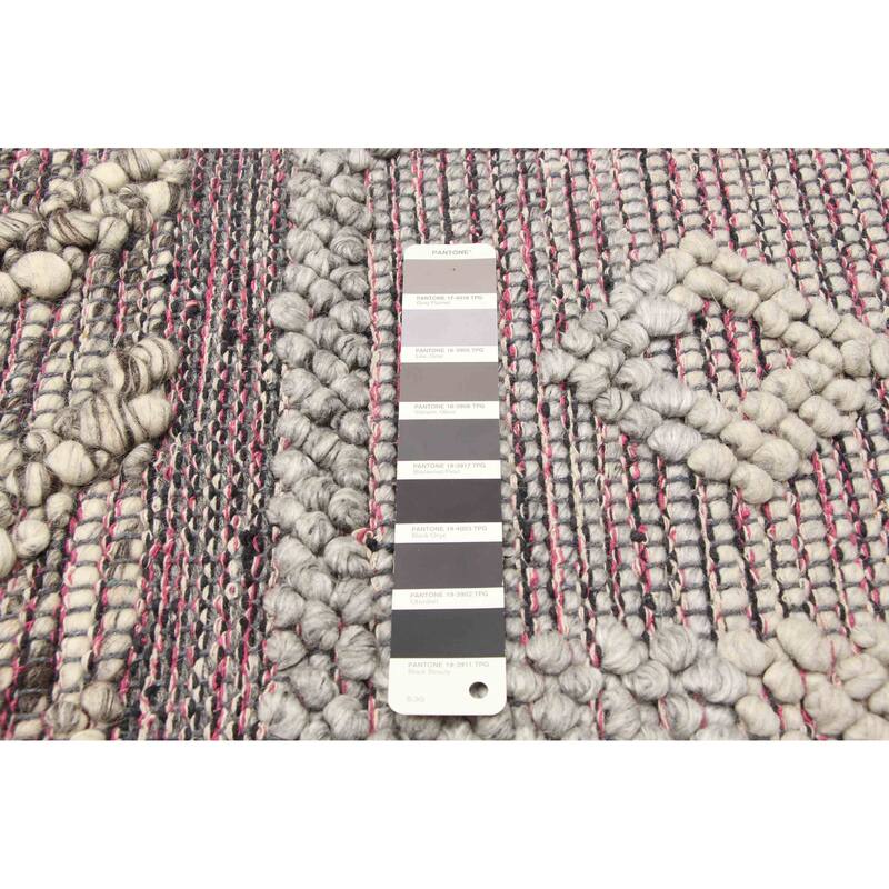 ECARPETGALLERY Braid weave Sienna Grey Wool Rug - 6'1 x 9'4
